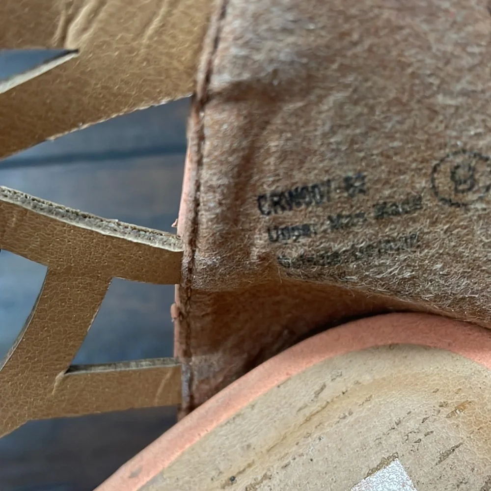 Cork style wedge sandals size 9